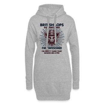 Cochon Papa Maman - Fermier British Lops - Sweat-shirt à capuche long Femme - gris chiné - Devant