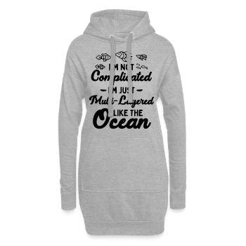 Océan multicouche non compliqué - Sweat-shirt à capuche long Femme - gris chiné - Devant