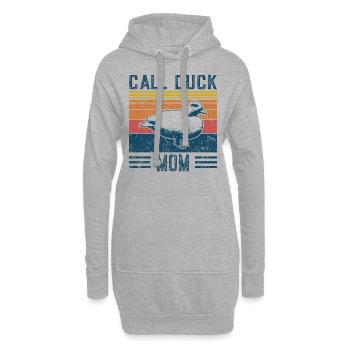 Duck Mama - Canard d’appel Vintage - Sweat-shirt à capuche long Femme - gris chiné - Devant