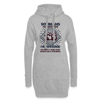 Sojabohnen Sind Großartig - Mama Dad - Hoodie-Kleid - Grau meliert - Vorne