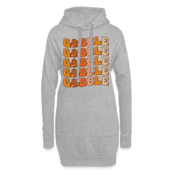 Süßer Gobble Gobble Groovy Thanksgiving Truthahn Tag - Hoodie-Kleid - Grau meliert - Vorne