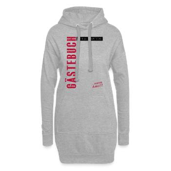 Gästebuch 66. Geburtstag, unterschreiben, Geschenk - Hoodie-Kleid - Grau meliert - Vorne