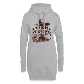 Danse en ligne - Linedancing Country Fan - Cadeau - Sweat-shirt à capuche long Femme - gris chiné - Devant