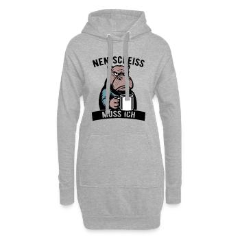 Stures Nilpferd - Nen Scheiß muss ich - Kaffee - Hoodie-Kleid - Grau meliert - Vorne
