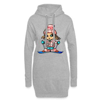 Fille de neige ski - Sweat-shirt à capuche long Femme - gris chiné - Devant