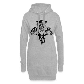 Panther, Tiger, Lion, Leopard - Hoodie Dress - heather grey - Front