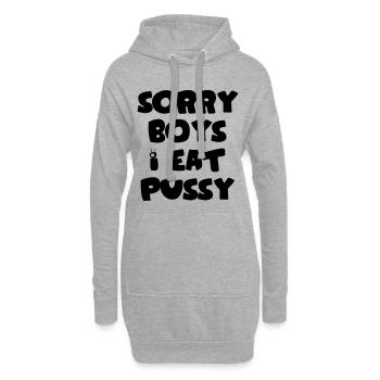 Garçons désolés j’ai manger la chatte - Sweat-shirt à capuche long Femme - gris chiné - Devant