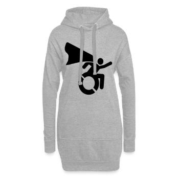 im Rollstuhl # - Hoodie-Kleid - Grau meliert - Vorne