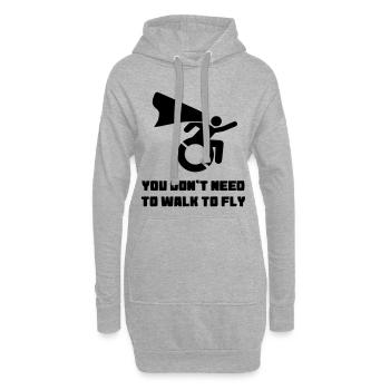Vous n’avez pas besoin de marcher pour voler # - Sweat-shirt à capuche long Femme - gris chiné - Devant