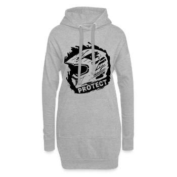 Protect - Schutzhelm [Schwarz] - Hoodie-Kleid - Grau meliert - Vorne
