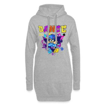 Vibranter Breakdance-Style Druckdesign - Hoodie-Kleid - Grau meliert - Vorne