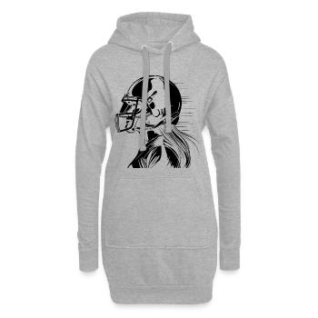 Footballeur - Sweat-shirt à capuche long Femme - gris chiné - Devant