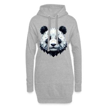 Panda Gesicht Polygon Kunst Geometrie - Hoodie-Kleid - Grau meliert - Vorne
