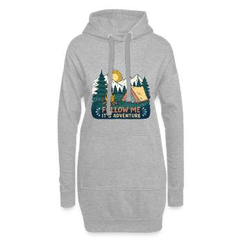 Aventure en Plein Air Nature - Sweat-shirt à capuche long Femme - gris chiné - Devant