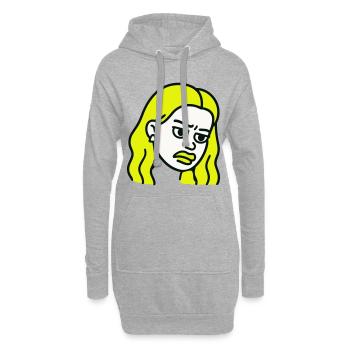 Sad Woman Pop-Art - Hoodie-Kleid - Grau meliert - Vorne