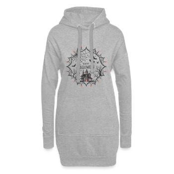 Halloween Spinnennetz Schloss - Hoodie-Kleid - Grau meliert - Vorne