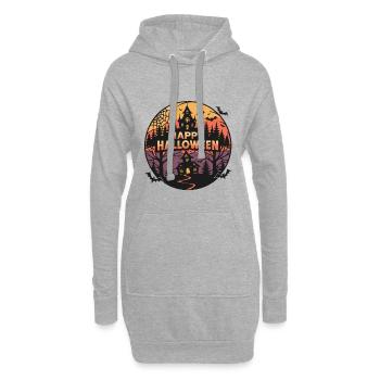 Halloween Geisterschloss - Hoodie-Kleid - Grau meliert - Vorne