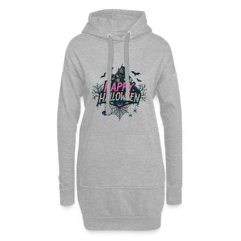 Frohes Halloween-Spukhaus - Hoodie-Kleid - Grau meliert - Vorne