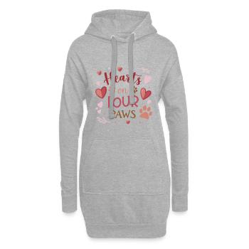 Cœurs sur Quatre Pattes - Sweat-shirt à capuche long Femme - gris chiné - Devant