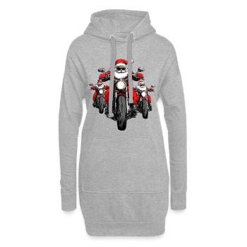 Motorradfahrer Christmas - Hoodie-Kleid - Grau meliert - Vorne