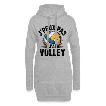 Je peux pas j ai Volley Humour cadeau - Sweat-shirt à capuche long Femme - gris chiné - Devant