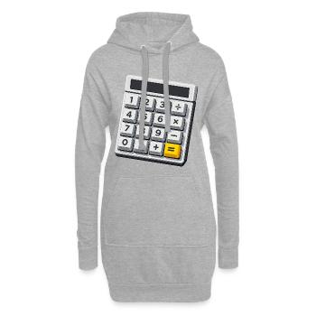 Karneval Kostüm Taschenrechner Mathe Lehrer  - Hoodie-Kleid - Grau meliert - Vorne