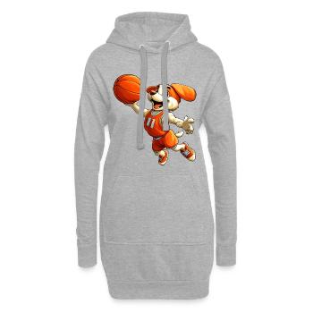 Basket-ball canin - Sweat-shirt à capuche long Femme - gris chiné - Devant