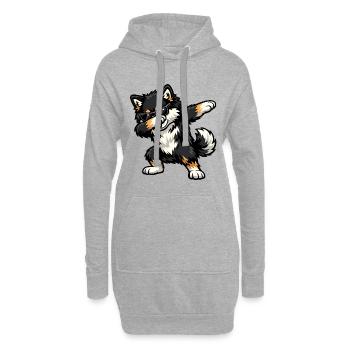 Dapping du Lapphund finlandais - Sweat-shirt à capuche long Femme - gris chiné - Devant