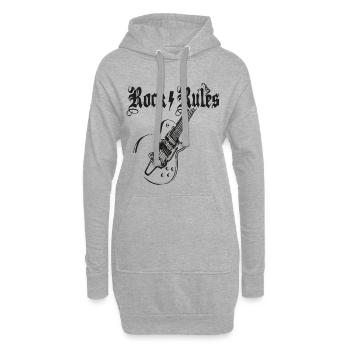 Rock7Rules Conception de la guitare - Sweat-shirt à capuche long Femme - gris chiné - Devant