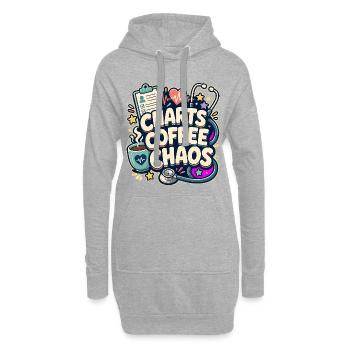 CHARTS CAFÉ CHAOS NAP - Sweat-shirt à capuche long Femme - gris chiné - Devant