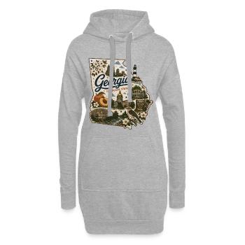 Georgia Peach State Vintage-Kartenaufkleber - Hoodie-Kleid - Grau meliert - Vorne