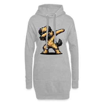 Dabbing Briard - Hoodie-Kleid - Grau meliert - Vorne