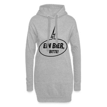 Ein Bier, Bitte! (Sprechblase / Bierchen / Up / B) - Hoodie-Kleid - Grau meliert - Vorne