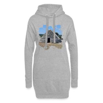 Die weißen Trulli Häuser in Alberobello - Hoodie-Kleid - Grau meliert - Vorne