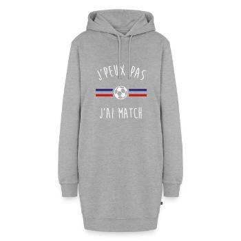 J'peux pas j'ai match - Sweat-shirt à capuche long Femme - gris chiné - Devant