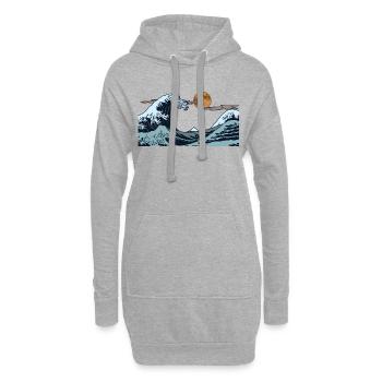 Kanagawa Wellen Ästhetische japanische Kunst Große Welle - Hoodie-Kleid - Grau meliert - Vorne