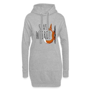 Stay Weird! Weirdo schräger selbstbewußter Fuchs - Hoodie-Kleid - Grau meliert - Vorne