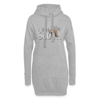 Ich spreche fließend Faultier - Hoodie-Kleid - Grau meliert - Vorne