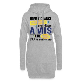 Ami Amie Amitié Cadeau Pote Copain Copine Collègue - Sweat-shirt à capuche long Femme - gris chiné - Devant