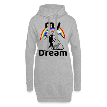 My Dream Hund mit Frau wandern - Hoodie-Kleid - Grau meliert - Vorne