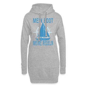 Segeln Segelboot Segler Käpten Segelschein Käpt'n - Hoodie-Kleid - Grau meliert - Vorne