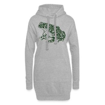 Krötenfrosch Grafik Aquatische Amphibienfrosch Liebhaber - Hoodie-Kleid - Grau meliert - Vorne