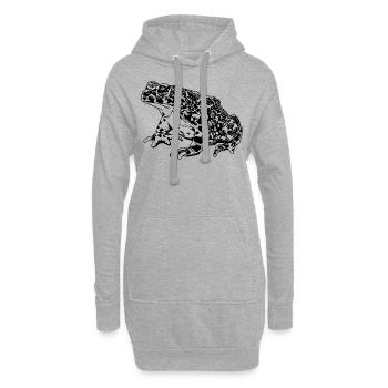 Krötenfrosch Grafik Aquatische Amphibienfrosch Liebhaber - Hoodie-Kleid - Grau meliert - Vorne