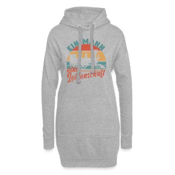 Dampflok Lokführer Eisenbahner Eisenbahn Vater - Hoodie-Kleid - Grau meliert - Vorne