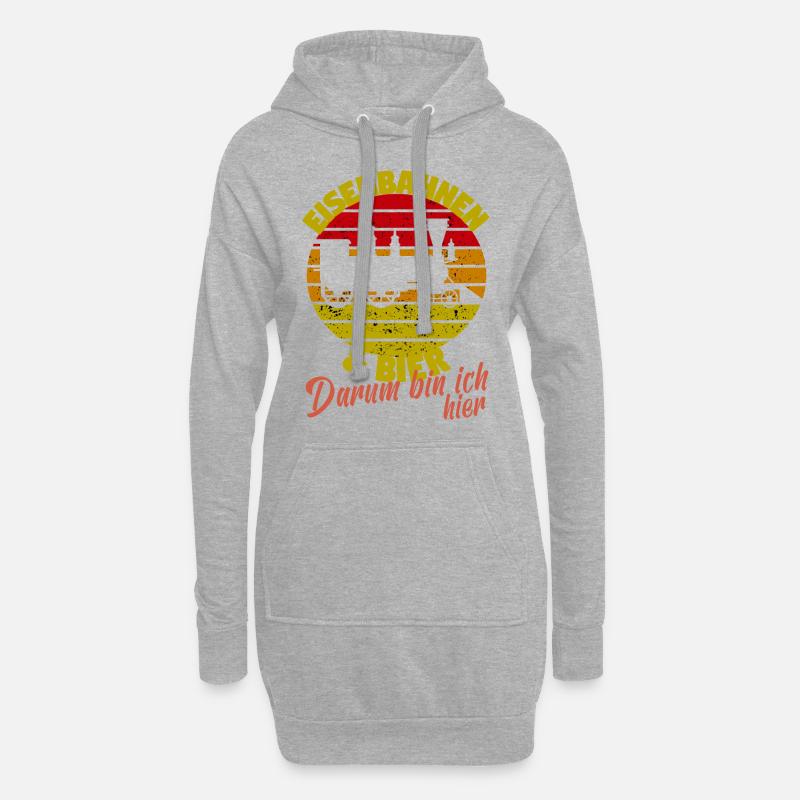 Lokführer Dampflok Eisenbahner Eisenbahn Lok Bahn - Hoodie-Kleid - Grau meliert