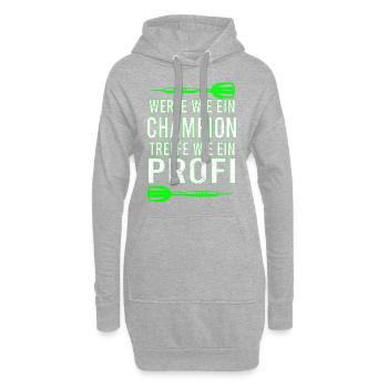 Dart Dartspieler Darten Dartpfeile Darts Dartfan - Hoodie-Kleid - Grau meliert - Vorne