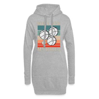 Boule Boccia Balle Sports Jeu de Boules de Pétanque - Sweat-shirt à capuche long Femme - gris chiné - Devant
