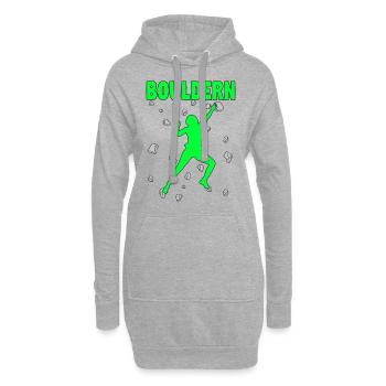 Bouldern Boulder Klettern Boulderer Bouldering - Hoodie-Kleid - Grau meliert - Vorne