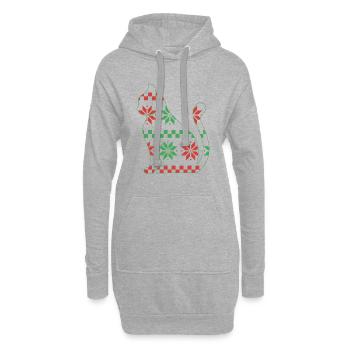 Chat domestique Chat à poil court Maine Coon Noël - Sweat-shirt à capuche long Femme - gris chiné - Devant