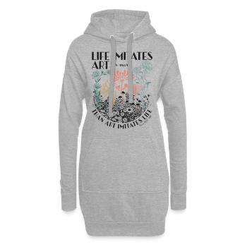 Oscar Wilde Zitat Jugendstil-Retro-Blumendesign - Hoodie-Kleid - Grau meliert - Vorne